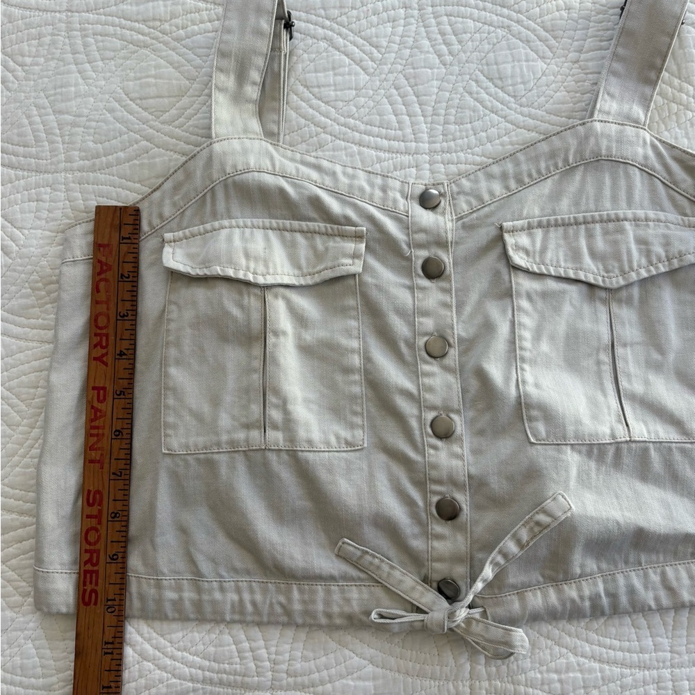 Free Palm Desert Button-Up Top Denim Crop Medium - Picture 8 of 10